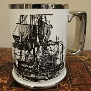 Vintage Mug Sailing Ship Arthur Wood, England, Historic HML Victory